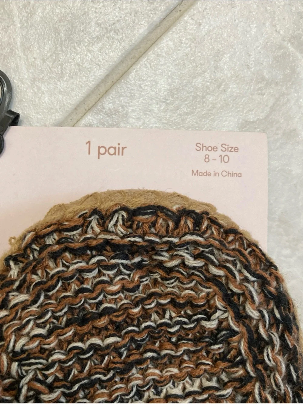 Joyspun Brown Knit Slipper Socks, Faux Fur Lining Sizes 8-10 New with Tags